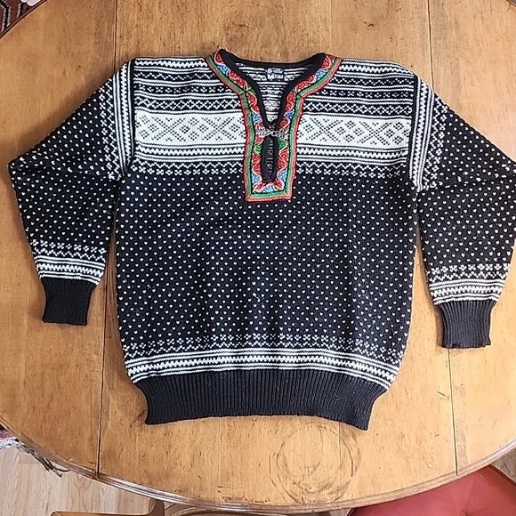 Vintage 90s wool Dale of Norway Scandinavian sweater 50 M L EUC - Picture 3 of 17
